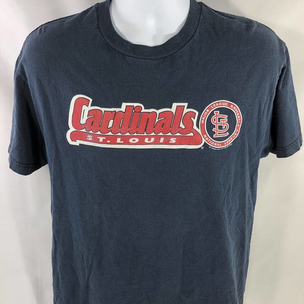 St Louis Cardinals Baseball Navy Blue Short Sleeve T Shirt Large Early 2000s Y2K